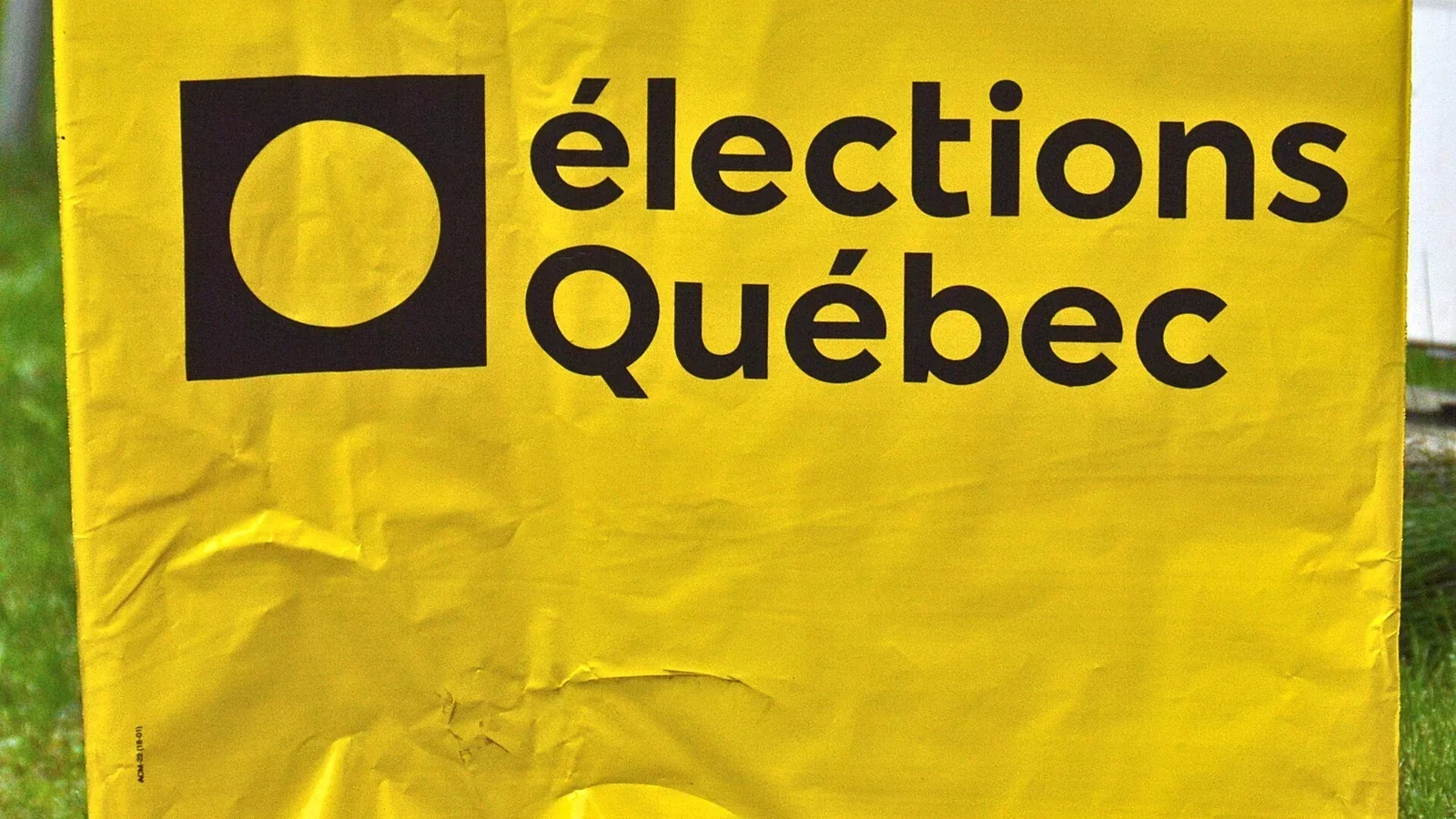 Une affiche « élections Québec » signalant un bureau de vote, en 2022.
